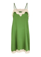 Love Stories Willow Lace-embellished Silk Chemise Sage