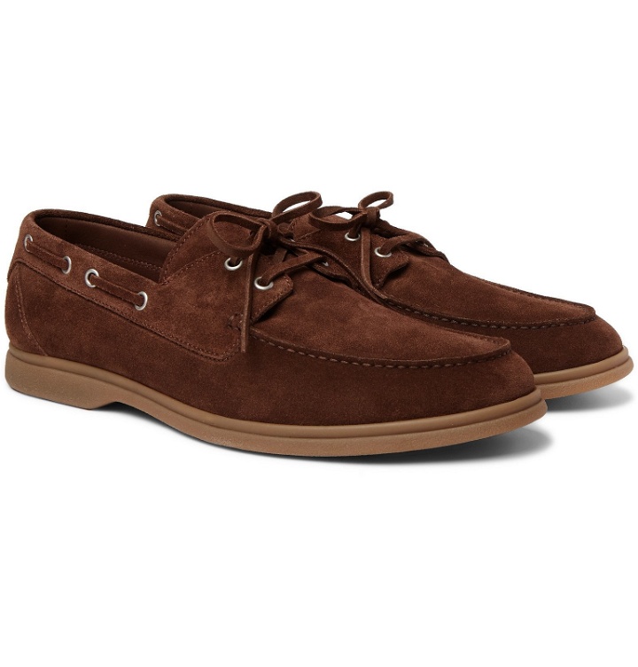 Photo: Brunello Cucinelli - Suede Boat Shoes - Brown