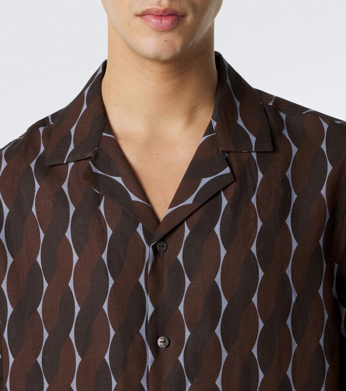 Frescobol Carioca Roberto printed linen bowling shirt
