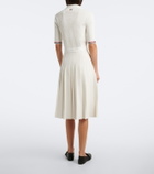 Thom Browne Ribbed-knit pointelle cotton polo dress