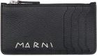 Marni Black Leather 'Marni' Mending Card Holder