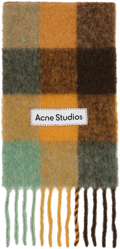 Photo: Acne Studios Brown & Orange Check Scarf