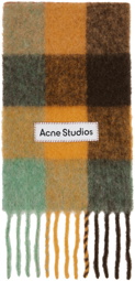 Acne Studios Brown & Orange Check Scarf