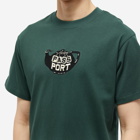Pass~Port Men's Tea~Pot Embroidery T-Shirt in Forest Green