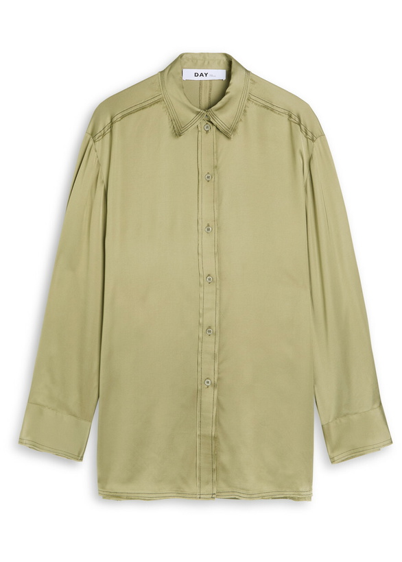 Photo: Day Birger ET Mikkelsen Strong Open-back Satin Shirt Khaki