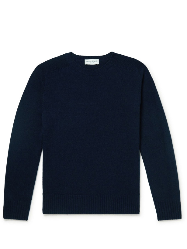 Photo: Officine Generale - Wool and Cashmere-Blend Sweater - Blue