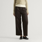 Auralee Women's Gabardine Two-Tuck Slacks in Dark Brown