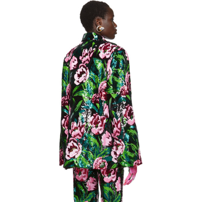 Richard Quinn Black Floral Embellished Jacket