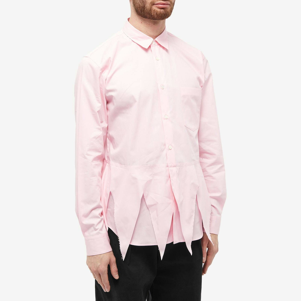 Comme des Garçons Homme Plus Men's Zig Zag Hem Shirt in Pink Comme
