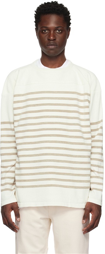 Photo: Nanamica White Striped Sweater