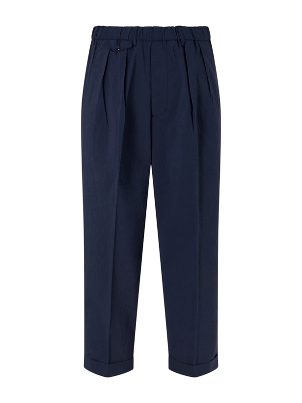 Photo: Beams Plus - Straight-Leg Pleated Seersucker Suit Trousers - Blue