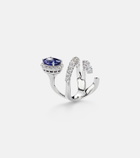 Yeprem 18kt white gold ring ((750/1000)) with diamonds and tanzanite