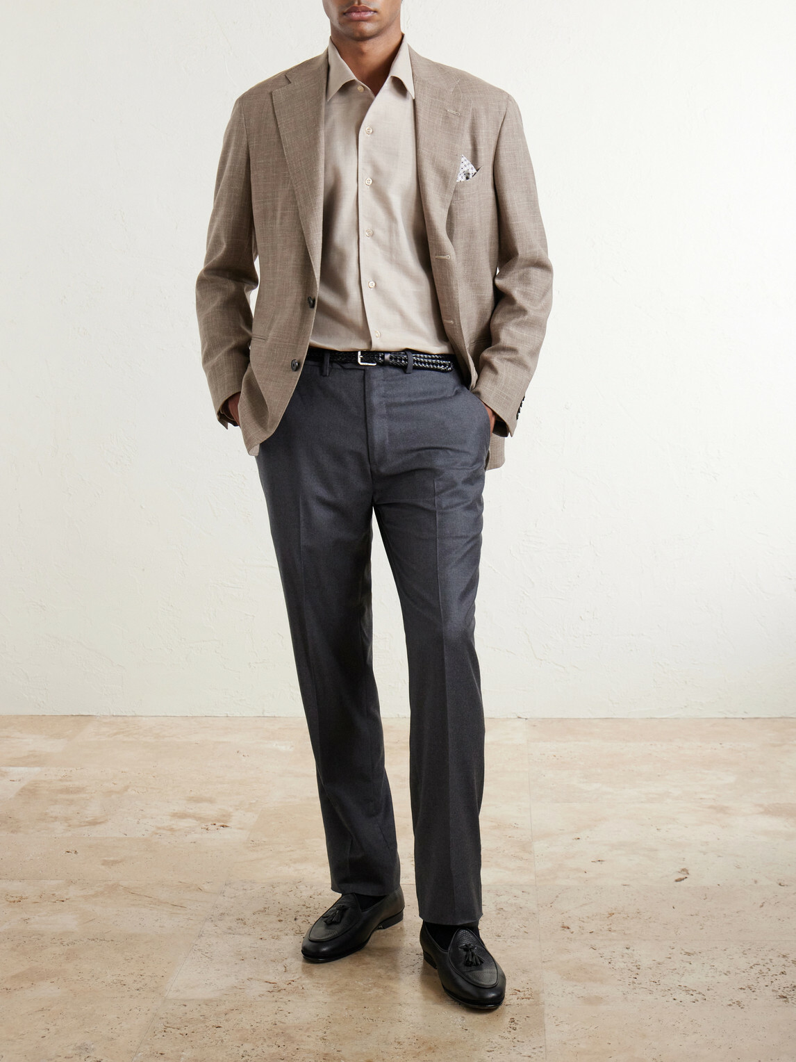 Brioni - Marcello Cotton and Cashmere-Blend Shirt - Neutrals