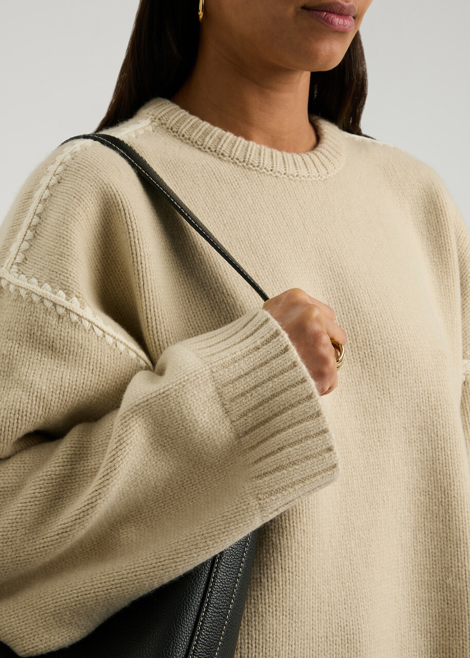 Toteme Whipstitched Wool-blend Jumper Cream Toteme