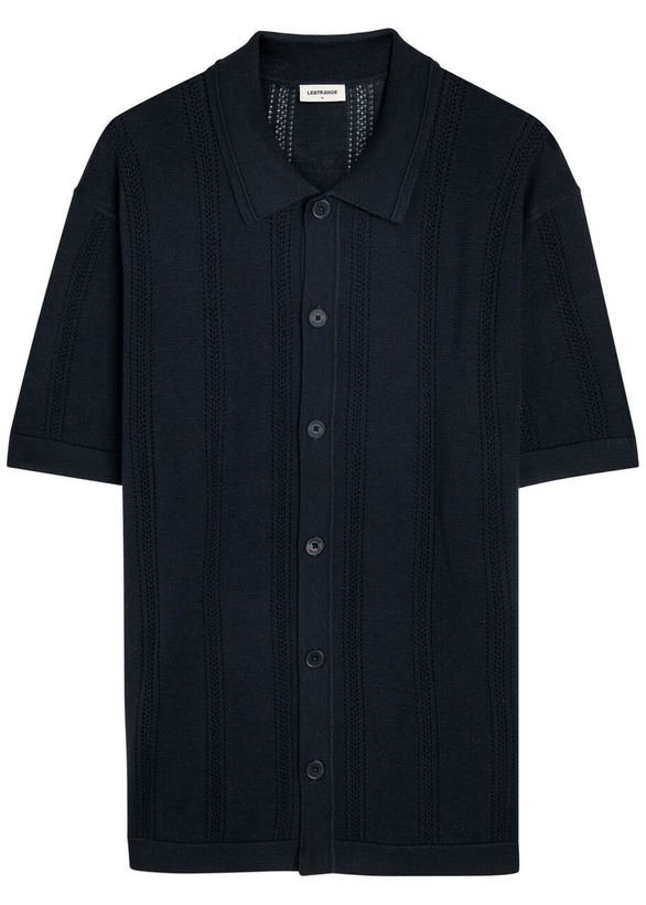 Photo: Lestrange Textured Pointelle-knit Shirt Navy
