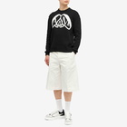 Alexander McQueen Men's Seal Logo Intarsia Crew Neck Jumper in Black/Ivory