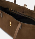 DeMellier Tokyo leather-trimmed suede tote bag