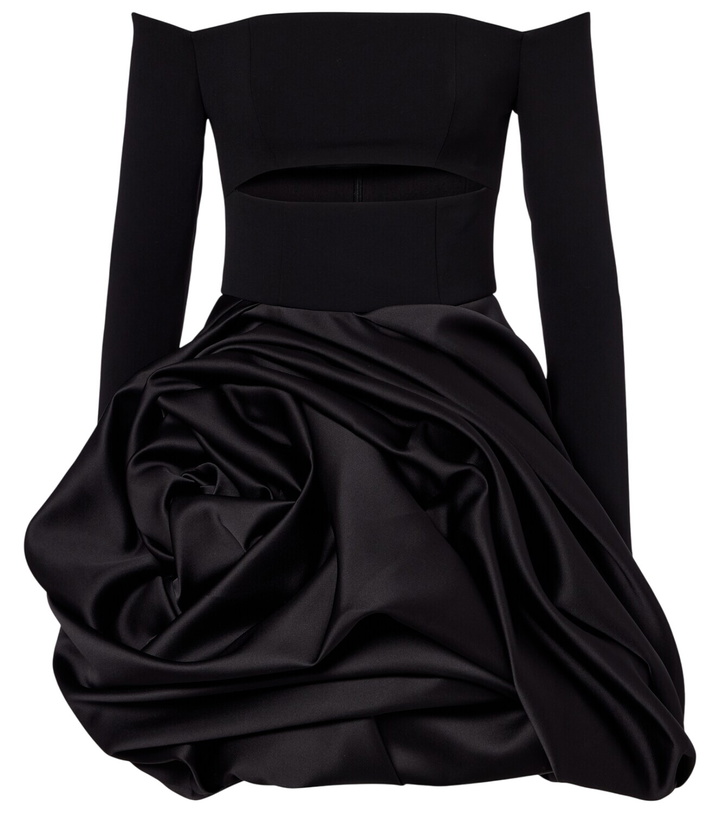 Photo: Carolina Herrera Draped off-shoulder satin minidress