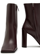 Alaïa Square toe Leather Ankle Boots Brown