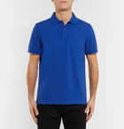 Berluti - Leather-Trimmed Cotton-Piqué Polo Shirt - Men - Blue