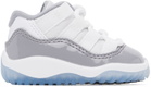 Nike Jordan Baby White & Gray Air Jordan 11 Retro Sneakers