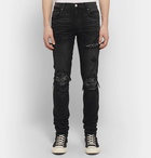 AMIRI - MX1 Skinny-Fit Panelled Distressed Stretch-Denim Jeans - Black