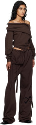 Ottolinger Brown Off-Shoulder Slouchy Sweater