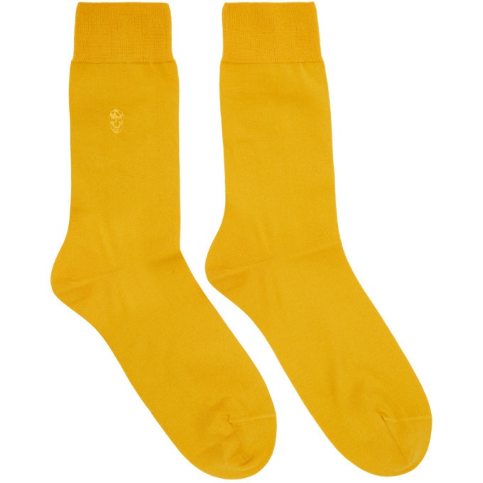 Photo: Alexander McQueen Yellow Tonal Skull Socks