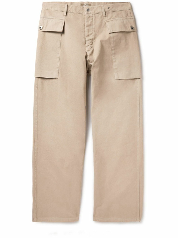 Photo: A.P.C. - Booster Straight-Leg Cotton-Twill Cargo Trousers - Neutrals