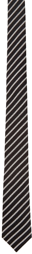 Photo: Saint Laurent Black & White Stripe Tie