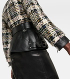 Alexander McQueen Leather-trimmed biker jacket