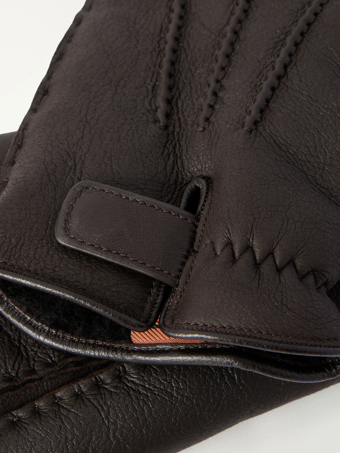 Zegna - Full-Grain Leather Gloves - Brown