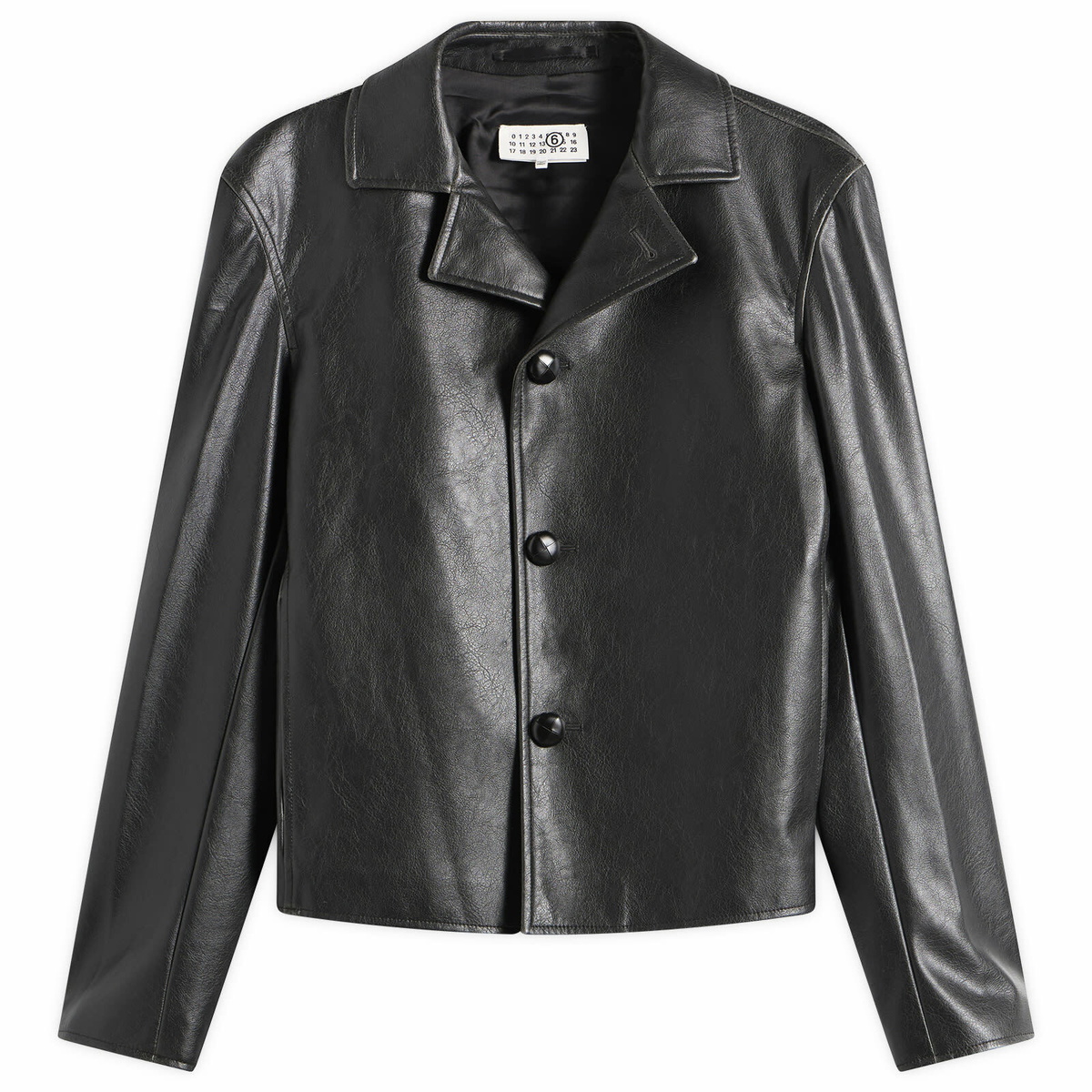 MM6 Maison Margiela Men's Faux Leather Jacket in Black