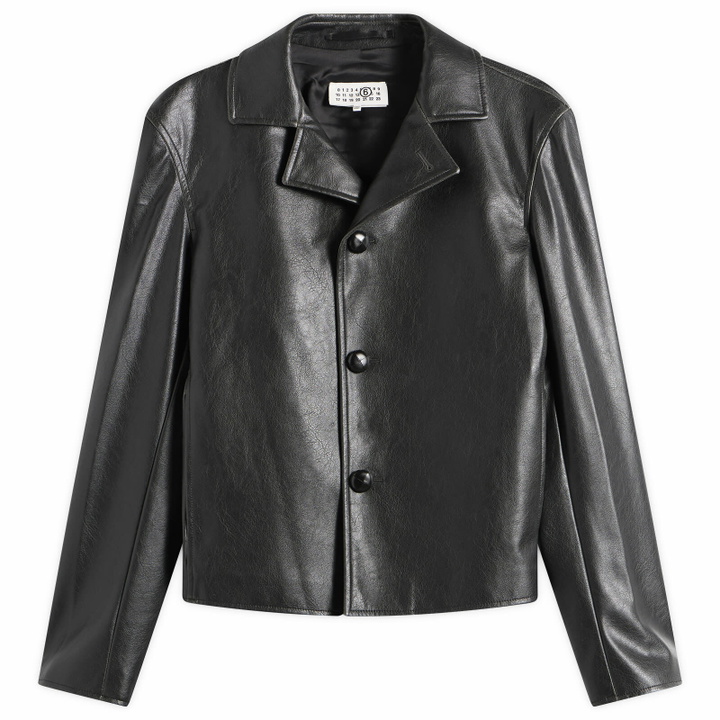 Photo: MM6 Maison Margiela Men's Faux Leather Jacket in Black