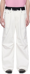 ALAINPAUL White Knee Jeans