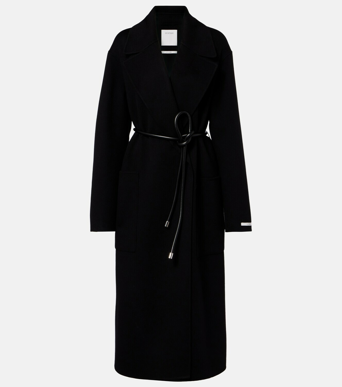 Sportmax Belted oversized virgin wool wrap coat