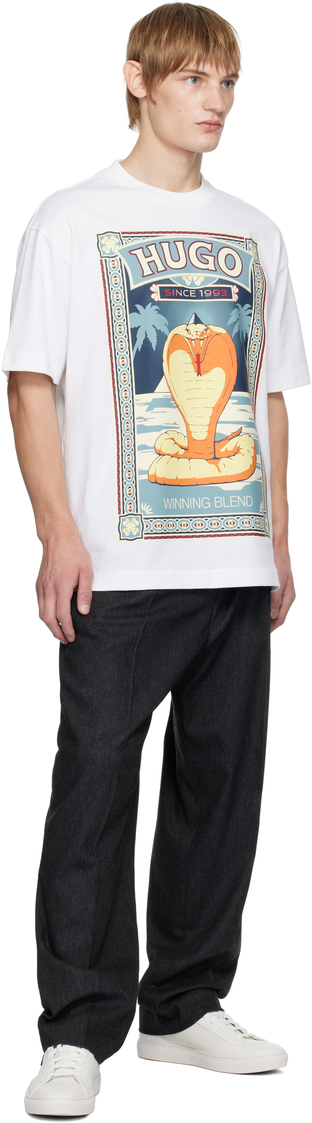 【関税込み】Hugo ホワイト Cobra Tシャツ Hugo White Cobra T-shirt Hugo Boss