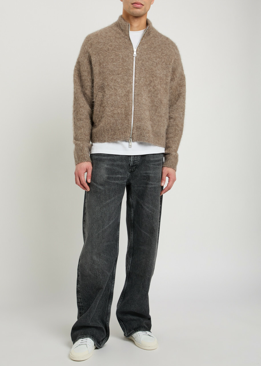 Agolde Afton Relaxed Straight-leg Jeans Dark Grey
