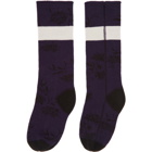 Haider Ackermann Purple and Black Flower Socks