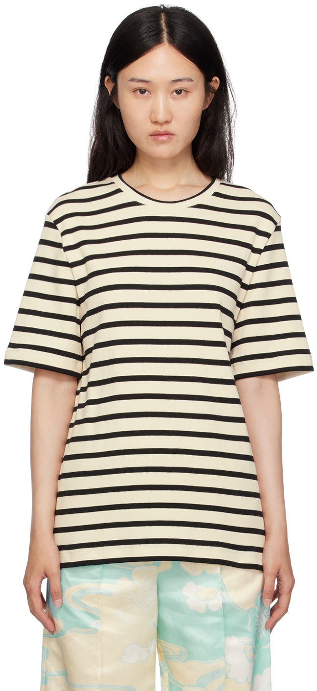 Jil Sander Off-White Striped T-Shirt Jil Sander
