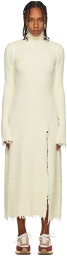 VAARA Off-White Frayed Maxi Dress