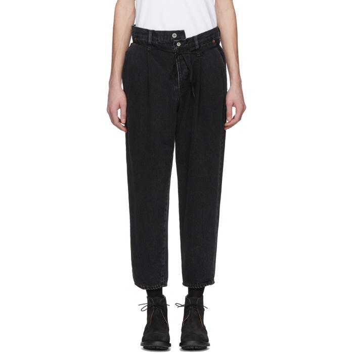 Photo: Doublet Black Wide Tapered Jeans 