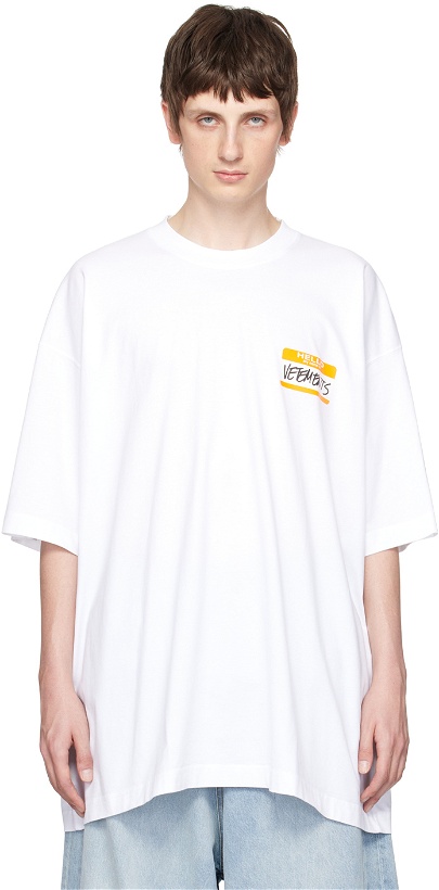 Photo: VETEMENTS White 'My Name Is' T-Shirt