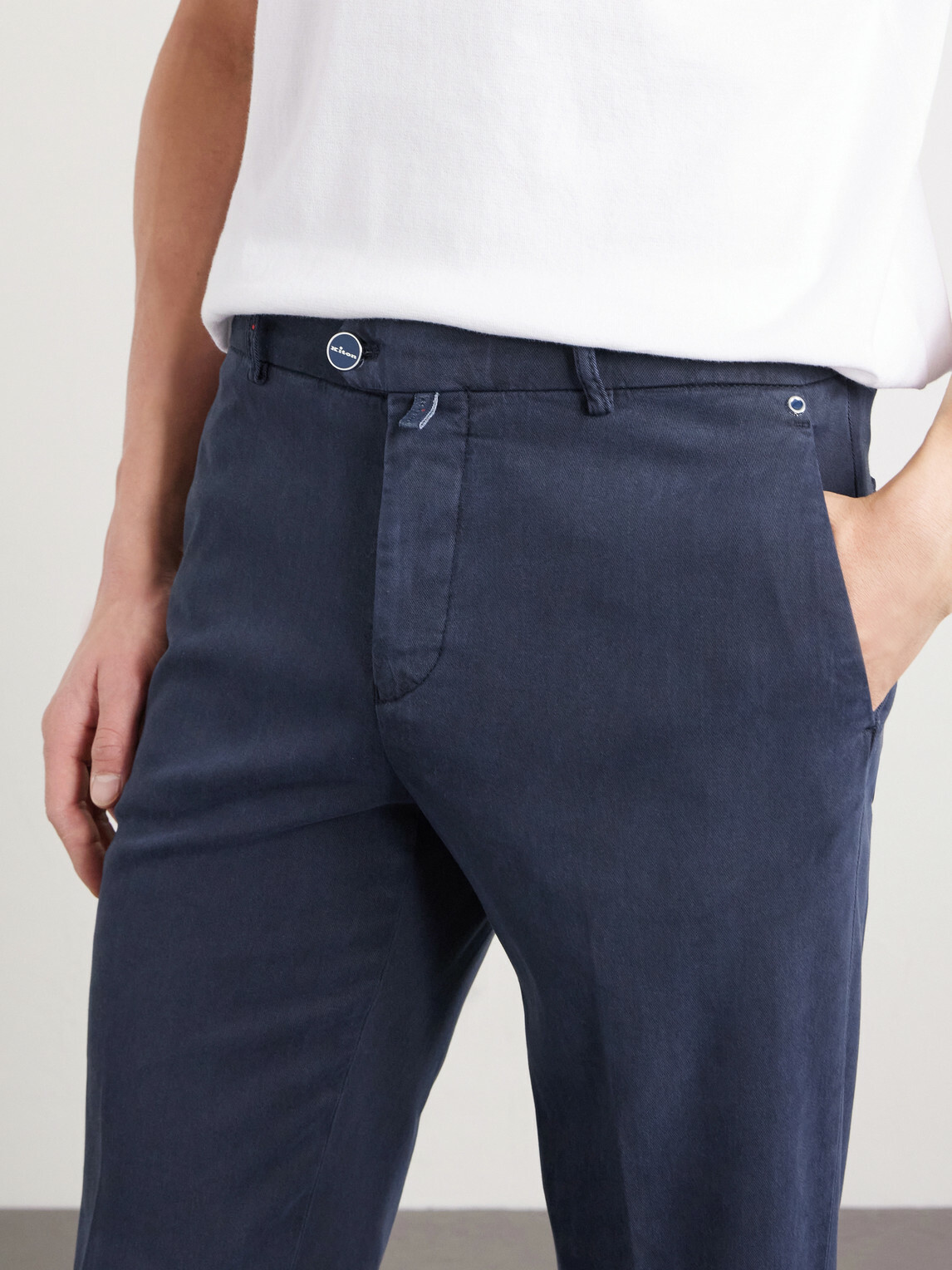 Kiton - Straight-Leg Lyocell-Blend Twill Trousers - Blue