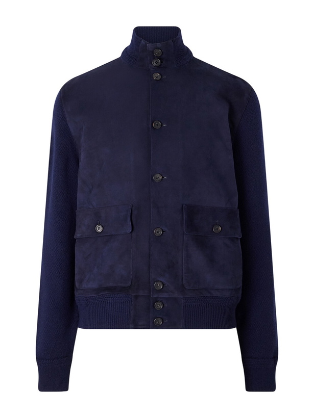 Photo: Ralph Lauren Purple label - Suede and Cashmere Jacket - Blue