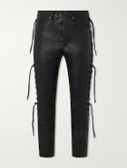 TOM FORD - Straight-Leg Full-Grain Leather Trousers - Black