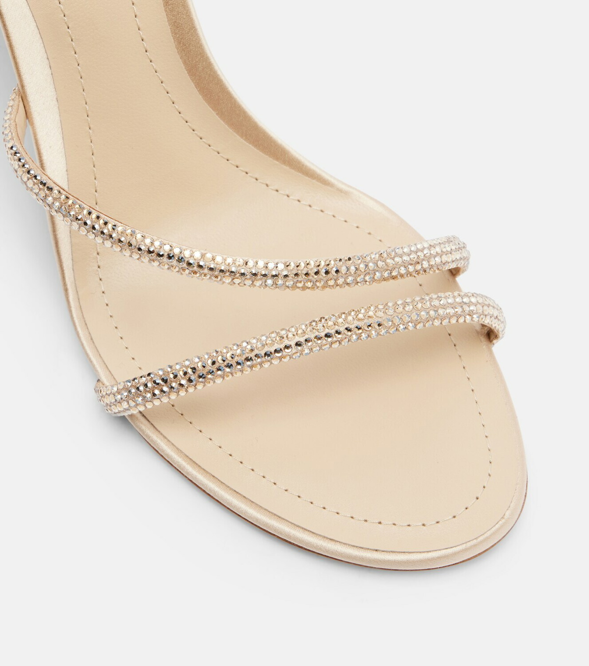 Rene Caovilla Crystal-embellished satin wedges