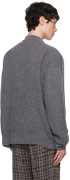 ATON Gray Super Kid Mohair Cardigan