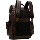 Polo Ralph Lauren Brown Pebbled Leather Backpack
