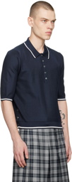 Thom Browne Navy Tipping Polo